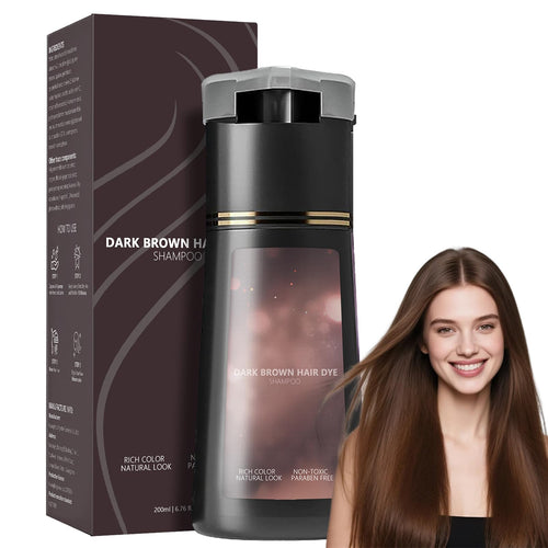 Hair Dye Shampoo, Black Hair Care Instant Dye Shampoo, Sham-poo for Grey Hair, 3 in 1 Instant Hair Dye Sham-poo, Anti Grey Shampo-o, Hair Colour Shampo-o (Black)